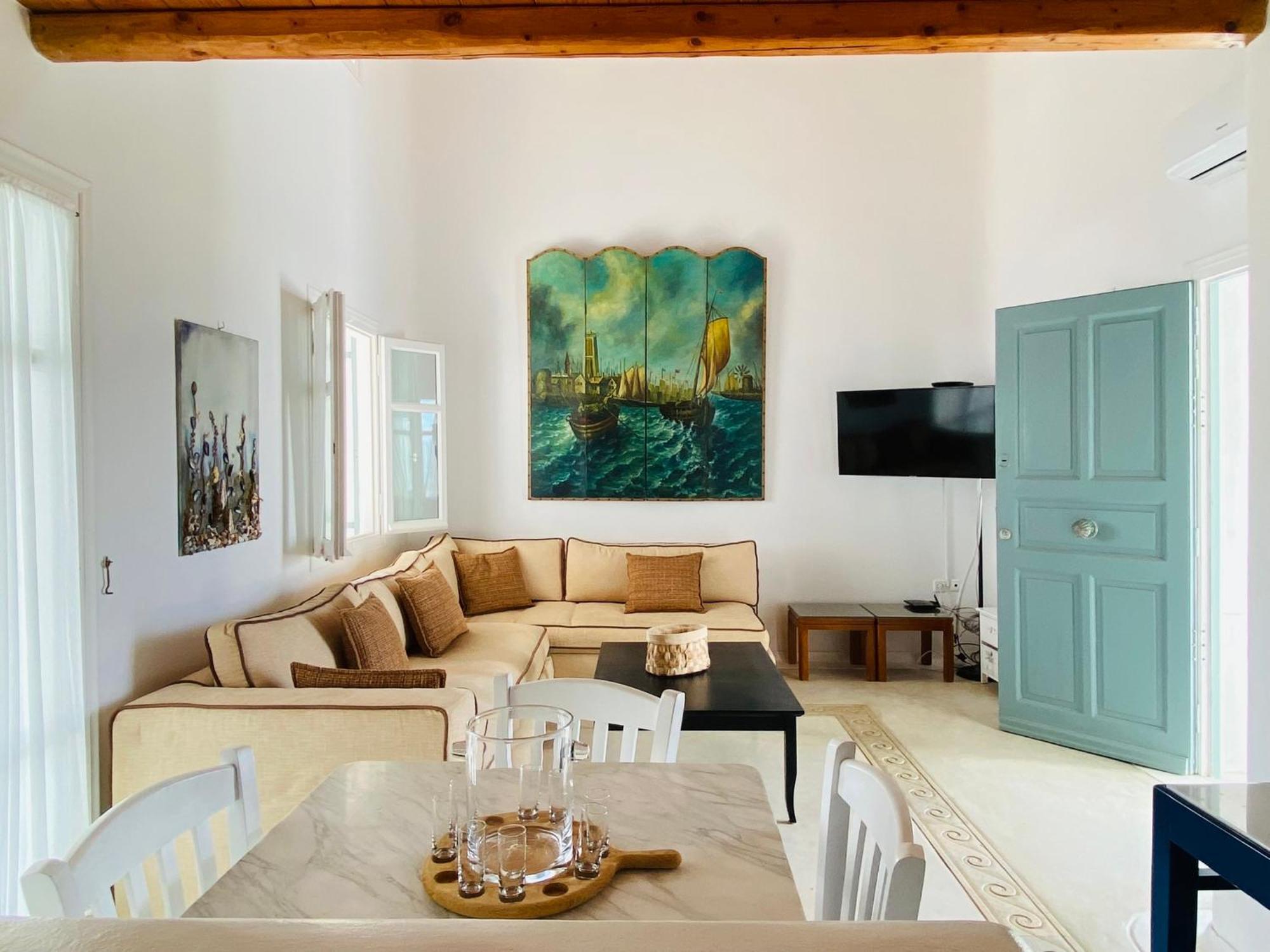 Mykonian Style W Shared Pool Houses & Nighttime Security Guard Ornos  Exterior foto