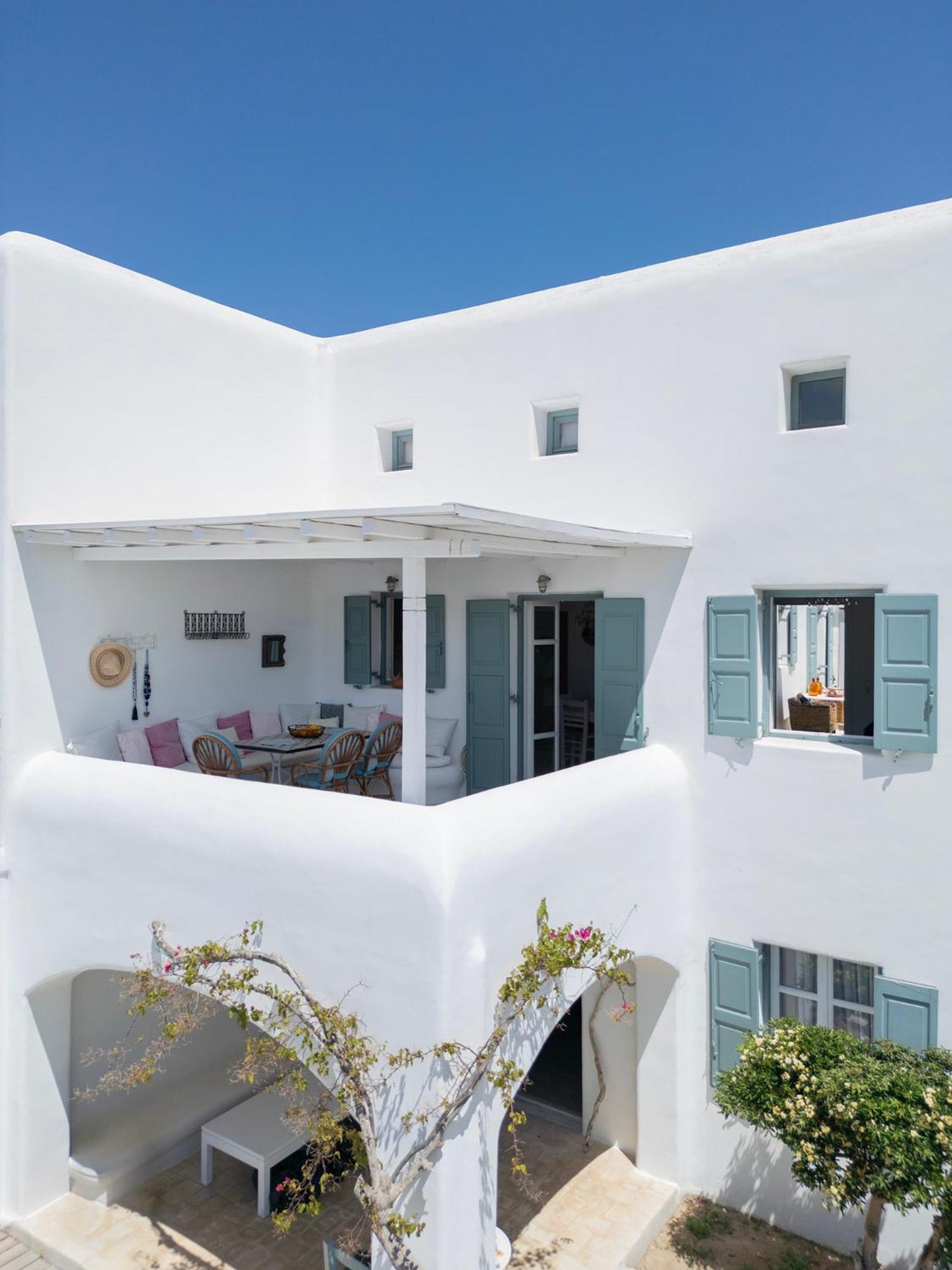 Mykonian Style W Shared Pool Houses & Nighttime Security Guard Ornos  Exterior foto