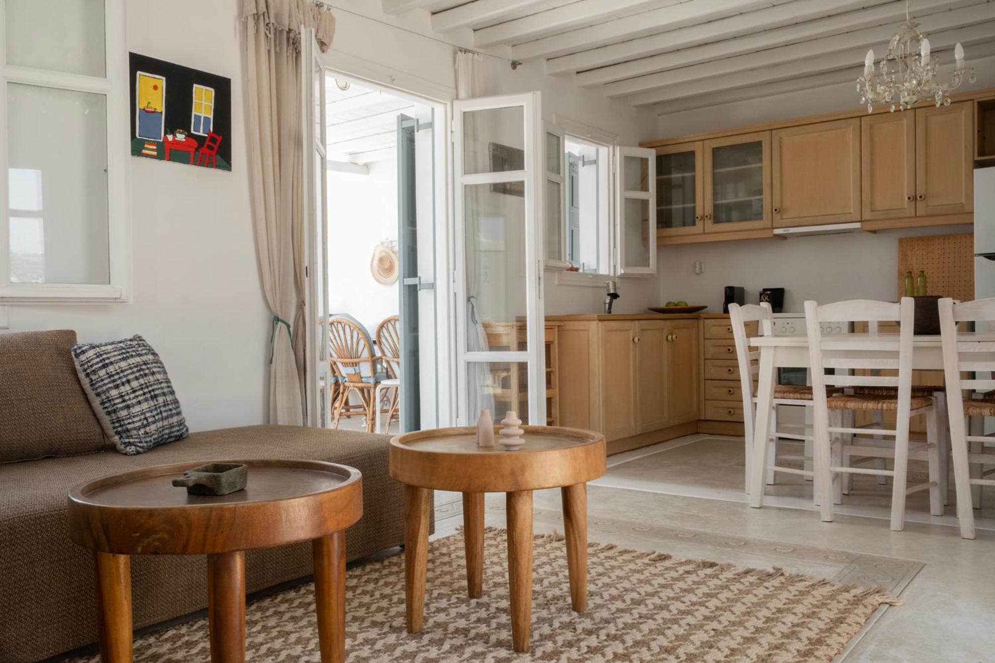 Mykonian Style W Shared Pool Houses & Nighttime Security Guard Ornos  Exterior foto